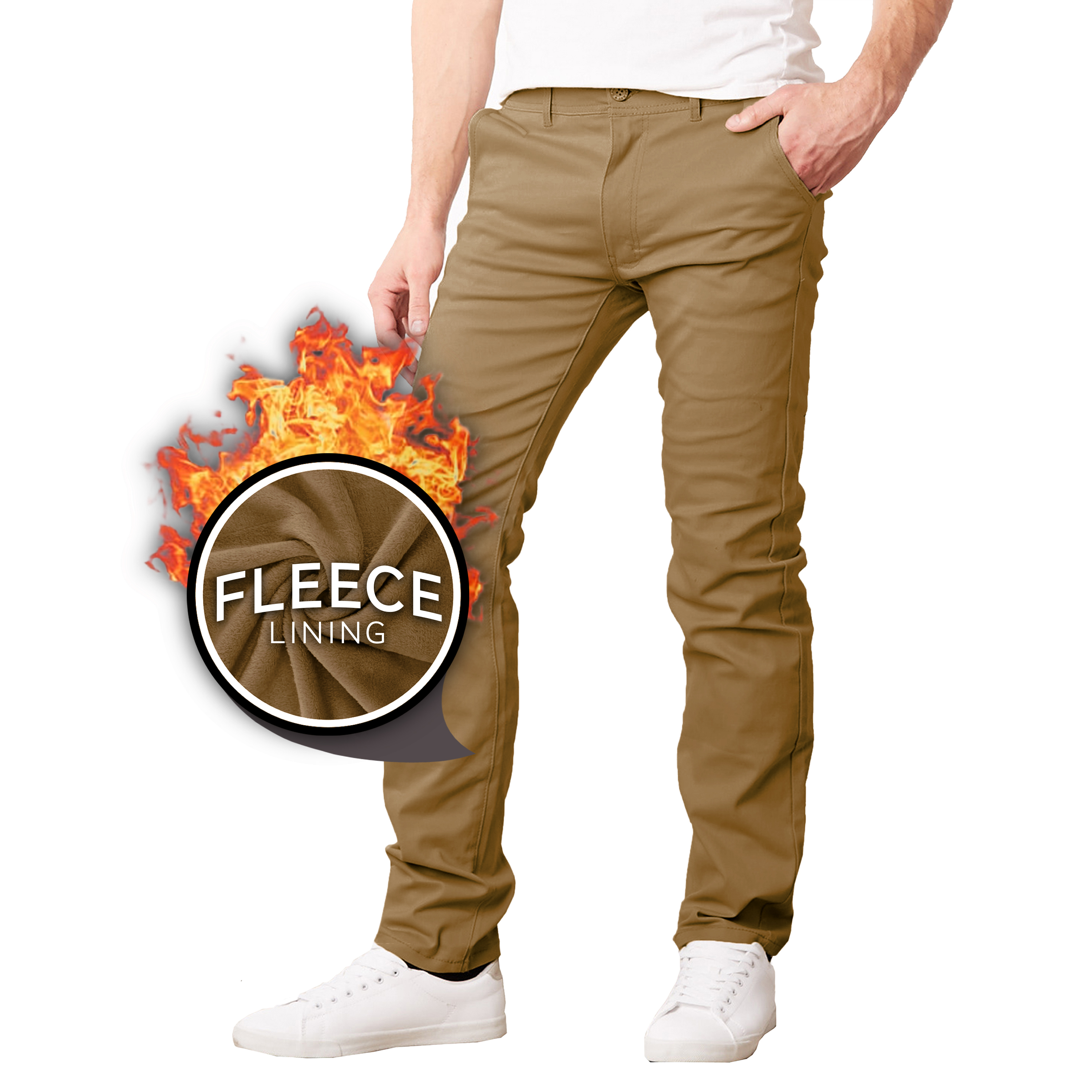 Men's Fleece-Lined Chinos (2 or 3 Pack) - Gallery 12