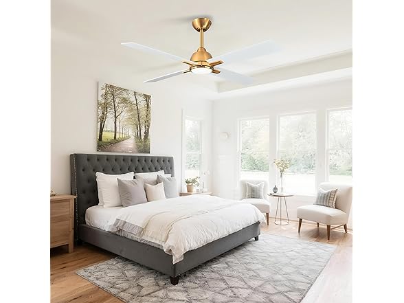 Parrot Uncle F6313110V 48" Ceiling Fan, White Gold