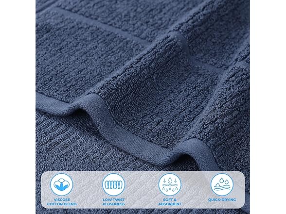 Superior 12PC Ultra Soft Quick Dry Medium Weight Small Towels
