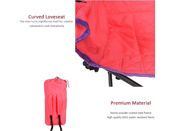 SUNNYFEEL Pink Kids Double Camping Chair