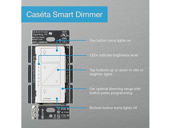 Lutron Caseta Original Smart Dimmer Switch Starter Kit
