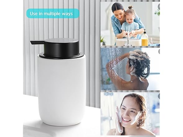White Ceramic Foaming Soap Dispenser