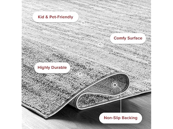 Nuloom Sherill Grey/Ivory, 2'6" x 12' Rug