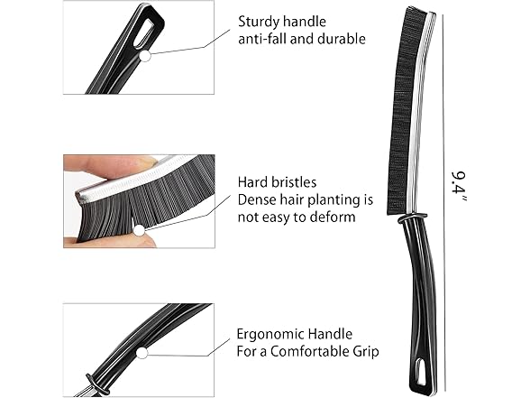 6 Pcs Hard Bristle Crevice Cleaning Brush