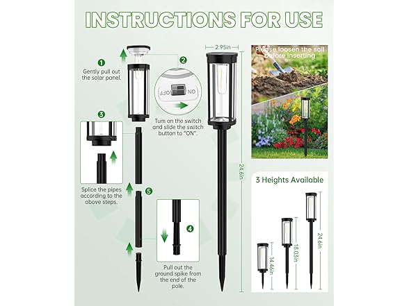 Bright Solar Pathway Lights - 6 Pack