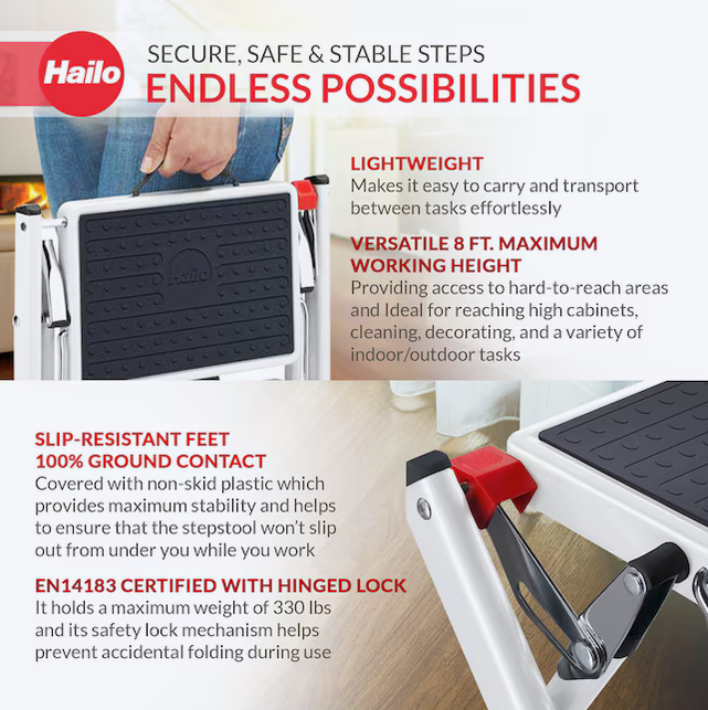 Hailo MK60 Mini Steel Step Stool - Gallery 7