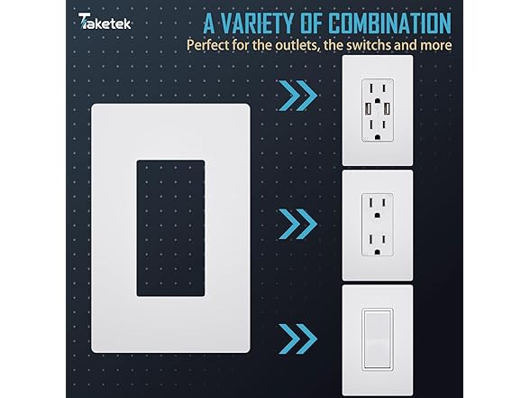 TAKETEK Screwless Decorator Wall Plate, 20 Pack