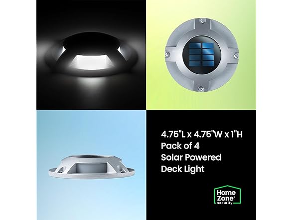 Home Zone 4Pk Solar Deck Light - Silver
