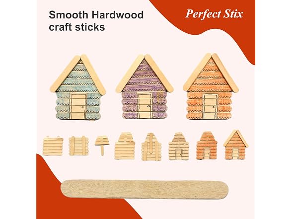 Perfect Stix Mini Craft Sticks and Dowels Set, 200 Count