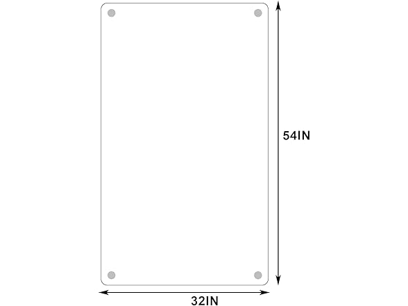 Tempered Glass Chair Mat, 54"x32"