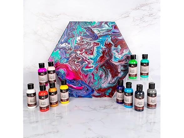 Ready To Pour Acrylic Pouring Paint Set, 12pc