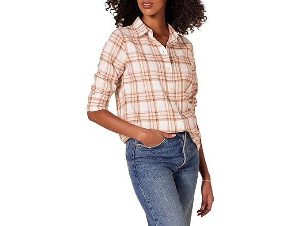Ecru Pale Pink Alpine Plaid