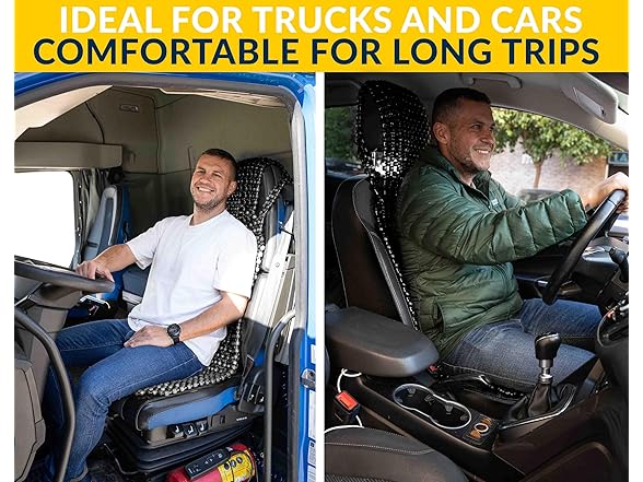 Zone Tech SE0096 Beaded Seat Cover for Cars Black Blac