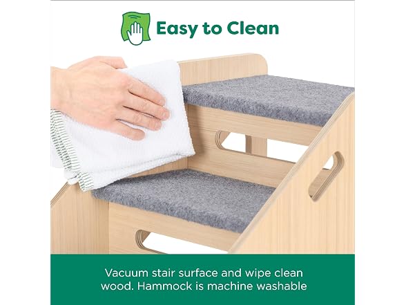 Furhaven Steady Paws 3-Step Pet Stairs, Natural/Gray