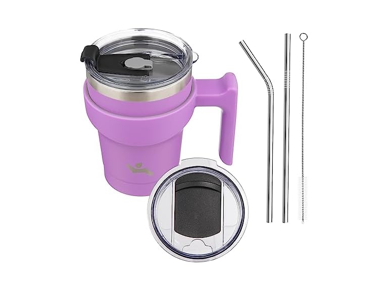 Konokyo 10 oz Tumbler with Handle and 2 Straw 2 Lid