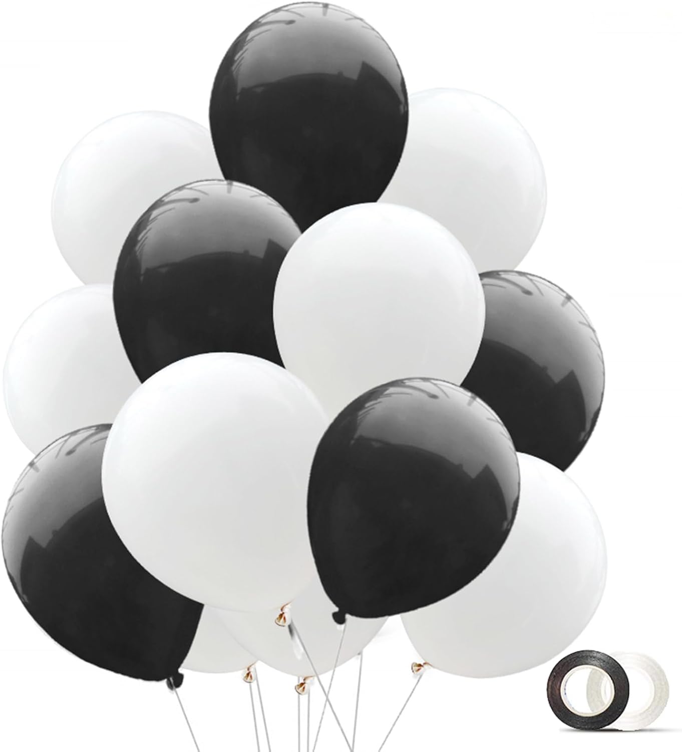 200 12" Black and White Balloons - Gallery 4