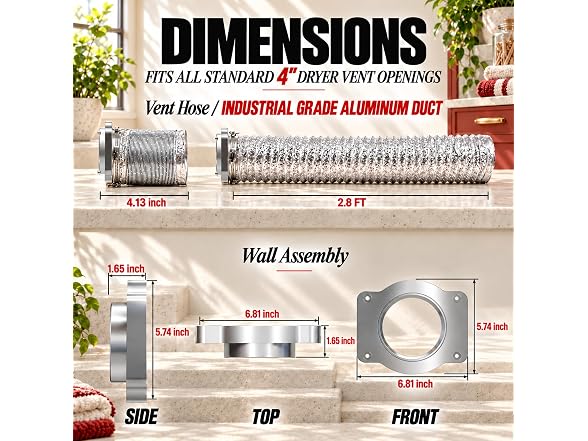 DryerEase 4" Dryer Vent Connector Kit