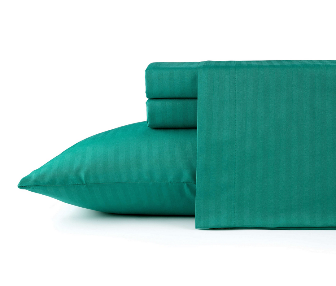 Bibb Home 1500 Series Damask Stripe 4 Piece Sheet Set - Gallery 22