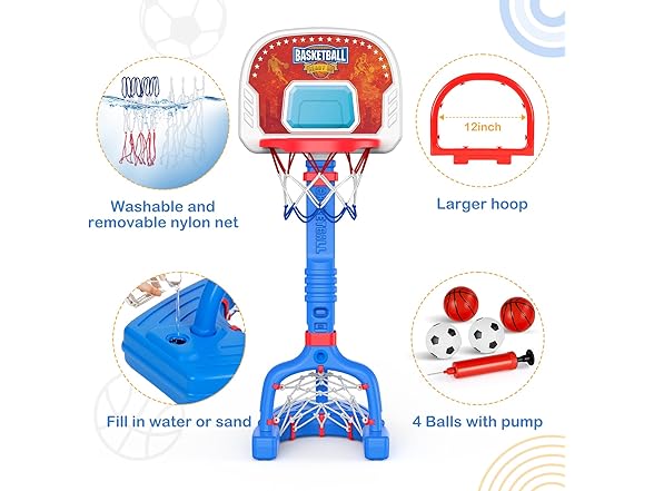 FLMAQE W0355 Toddler Basketball Hoop