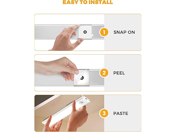 (3 Pack) ASOKO Under Cabinet Lights Motion Sensor