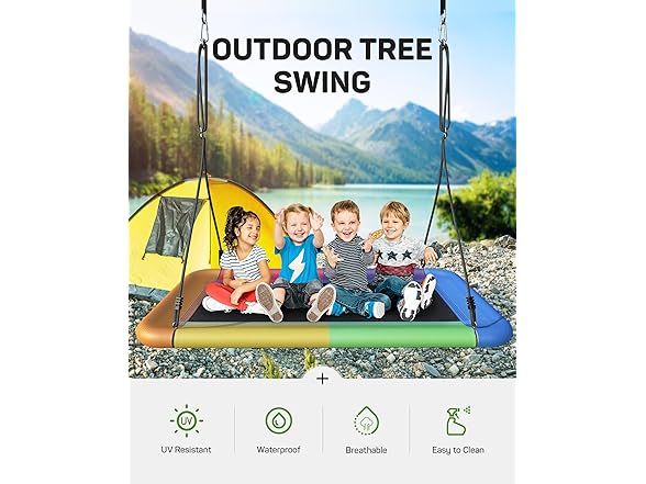 Everyfun Tree Swing for Kids and Adults, 60" Waterproof