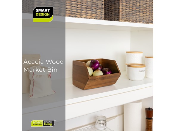 Smart Design Stacking Acacia Market Bin