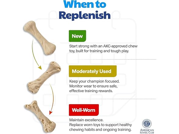 American Kennel Club Training Dog Chew Toy, Large Bone