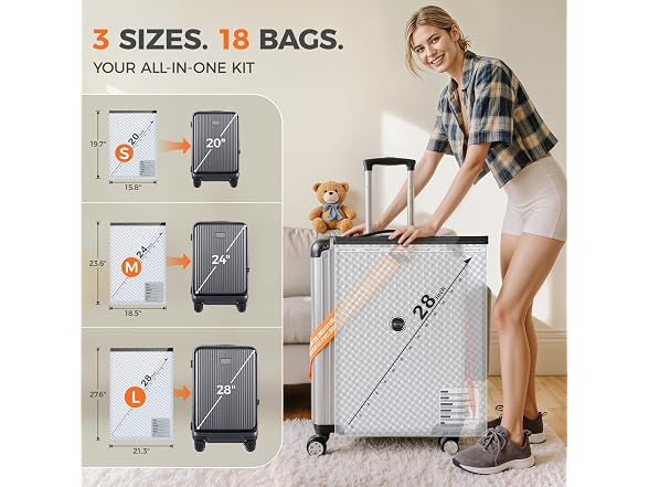 Nicetree 18-Pack Travel Vacuum Bags