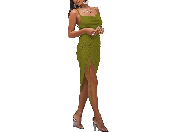 Lyaner Women (S) Satin Spaghetti Straps Dresses