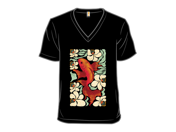 Carp Fish Among Flowers