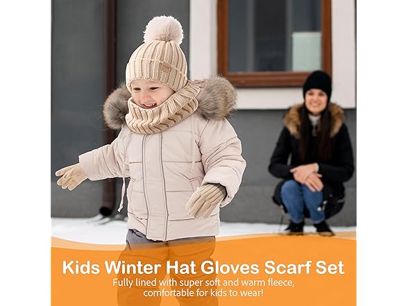 Children Winter Hat,Scarf, & Gloves Set