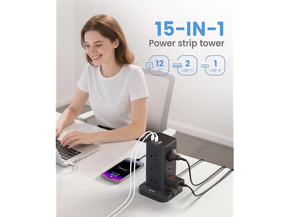 TAGZILO Power Strip Tower 1800J