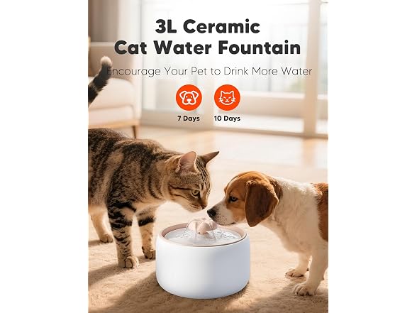 WOPET Premium Ceramic Cat Water Fountain