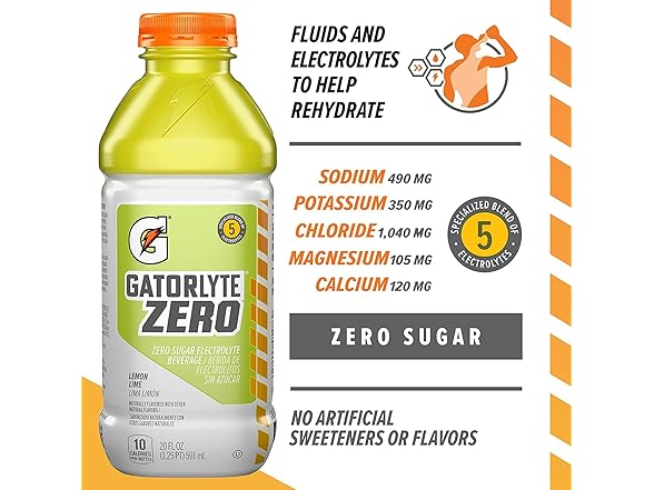 1CT Gatorlyte Zero Lemon Lime 20oz