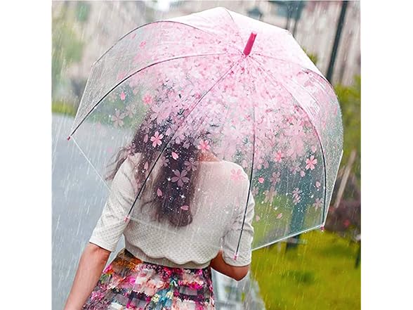Stick Umbrella, Cherry Blossoms Transparent
