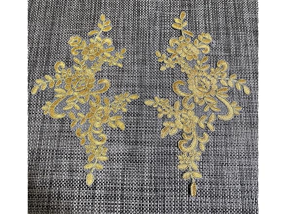 One Pair Lace Appliques, Embroidered