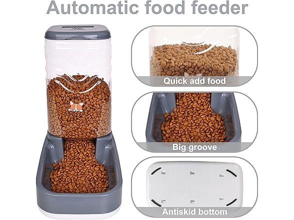 Elevon Auto Cat Feeder & Water 3.8L Gry
