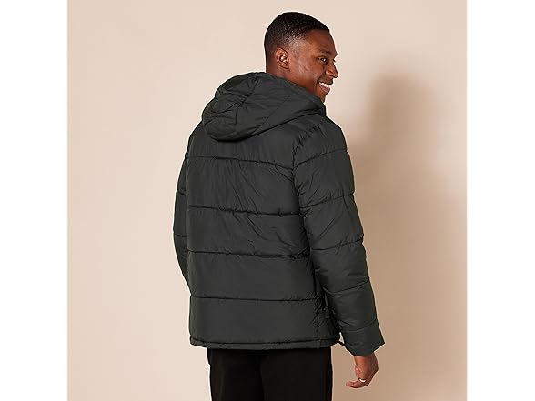 Amazon  Essentials Mens Hooded Puffer Coat Black XS