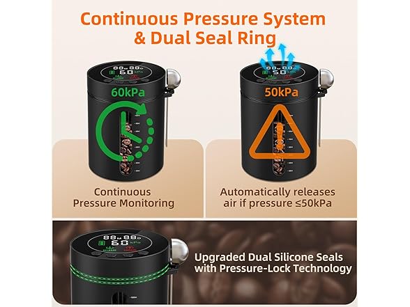 ZDXBO Automatic Vacuum Coffee Canister