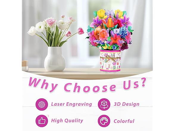 GREETING ART Pop Up Flower Card