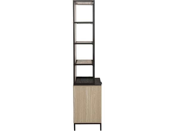 Linon Verner Blonde Wooden Herringbone Bookcase with Dark Top