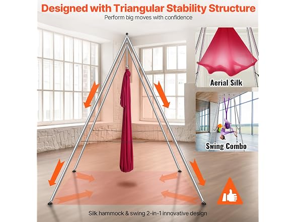 Aerial Yoga Frame & Yoga Hammock, 9.67 ft Height
