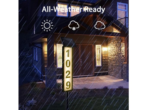 Solar Lighted House Address Sign LED