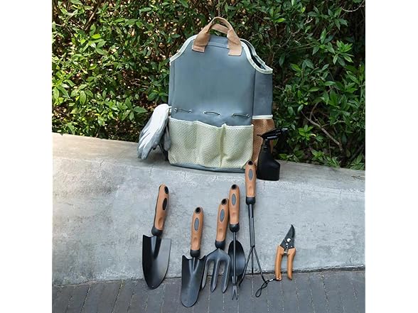 9-Piece Garden Tool Set w/Organizer