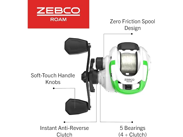 Zebco Roam Baitcast Reel and Fishing Rod Combo