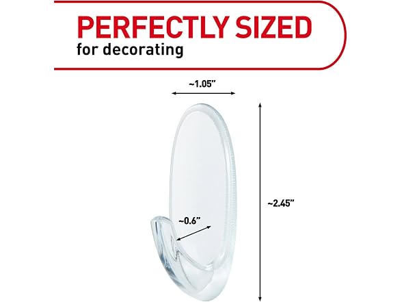 Command Clear Medium Hooks, 2-Hooks/Pack, 6-Packs