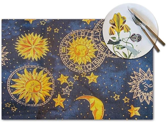 IBILIU Sun Moon Placemats Set of 4