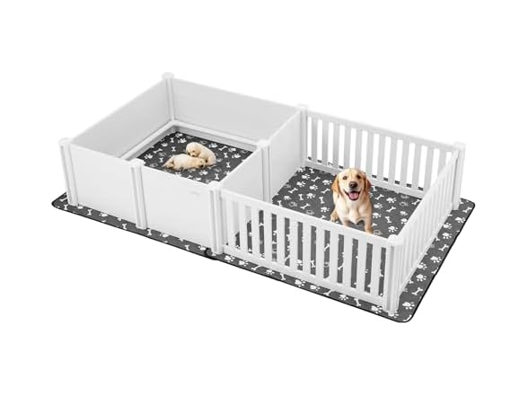 Dogs Whelping Box, 93.3x48.4x18.1 inch