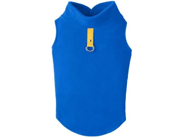 Gooby Fleece Vest Dog Sweater, Deep Blue, Me