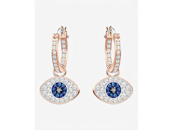 Swarovski Unisex Symbolic Evil Eye Hoop Earrings